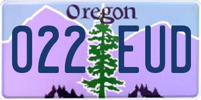 OR license plate 022EUD
