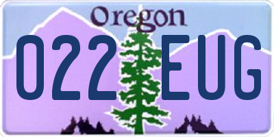 OR license plate 022EUG