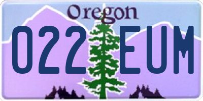 OR license plate 022EUM