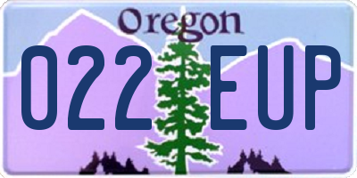 OR license plate 022EUP