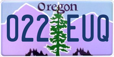 OR license plate 022EUQ