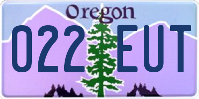 OR license plate 022EUT