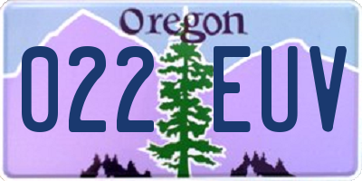 OR license plate 022EUV