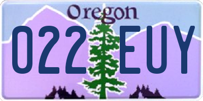 OR license plate 022EUY
