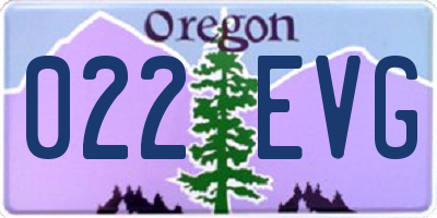 OR license plate 022EVG