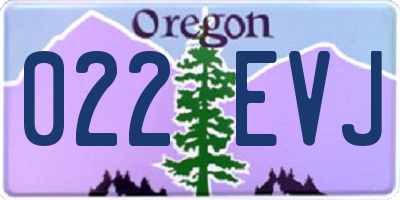 OR license plate 022EVJ