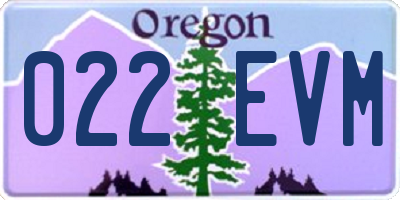 OR license plate 022EVM