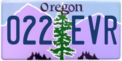 OR license plate 022EVR