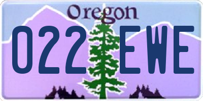 OR license plate 022EWE