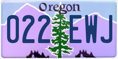 OR license plate 022EWJ