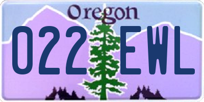 OR license plate 022EWL