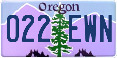 OR license plate 022EWN