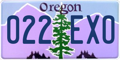 OR license plate 022EXO