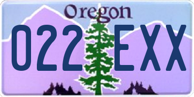 OR license plate 022EXX
