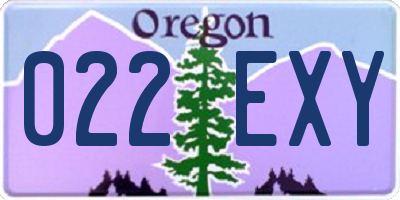 OR license plate 022EXY