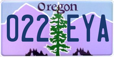 OR license plate 022EYA