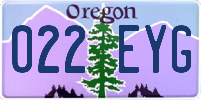 OR license plate 022EYG