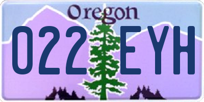 OR license plate 022EYH