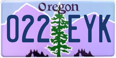 OR license plate 022EYK
