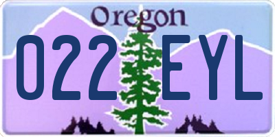 OR license plate 022EYL
