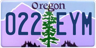 OR license plate 022EYM