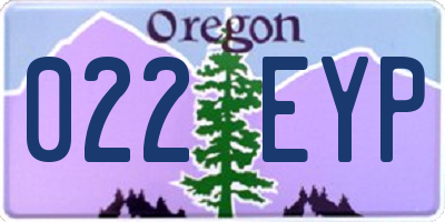 OR license plate 022EYP