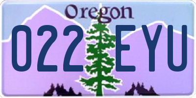 OR license plate 022EYU