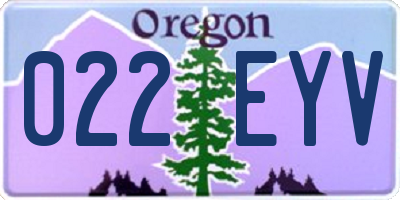 OR license plate 022EYV