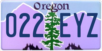 OR license plate 022EYZ