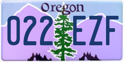 OR license plate 022EZF