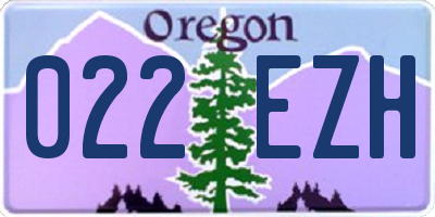 OR license plate 022EZH