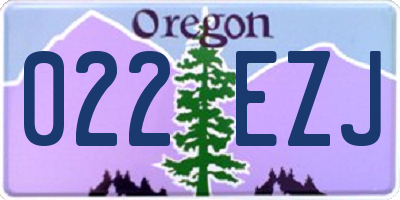 OR license plate 022EZJ