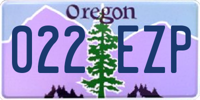OR license plate 022EZP