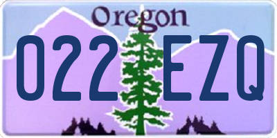 OR license plate 022EZQ