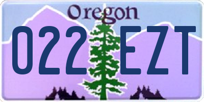 OR license plate 022EZT