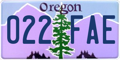 OR license plate 022FAE