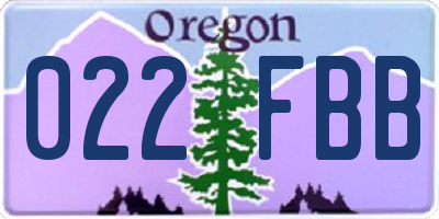 OR license plate 022FBB
