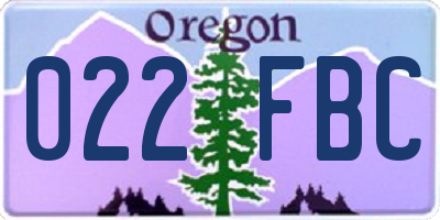 OR license plate 022FBC
