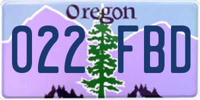 OR license plate 022FBD