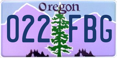 OR license plate 022FBG