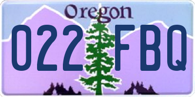 OR license plate 022FBQ