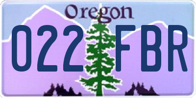 OR license plate 022FBR