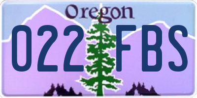 OR license plate 022FBS
