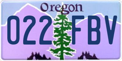 OR license plate 022FBV