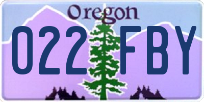 OR license plate 022FBY