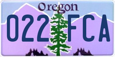 OR license plate 022FCA