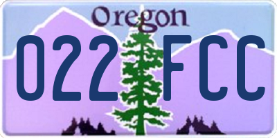 OR license plate 022FCC