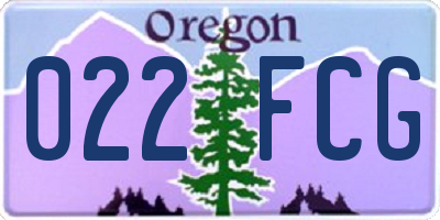 OR license plate 022FCG