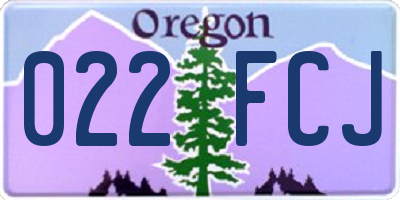 OR license plate 022FCJ