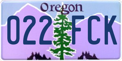 OR license plate 022FCK
